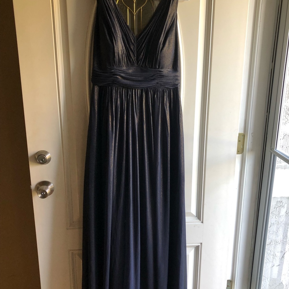 Dess collections navy shimmer bridesmaid dress